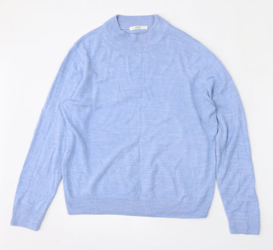 Marks and Spencer Womens Blue Round Neck  Polyester Pullover Jumper Size 14
