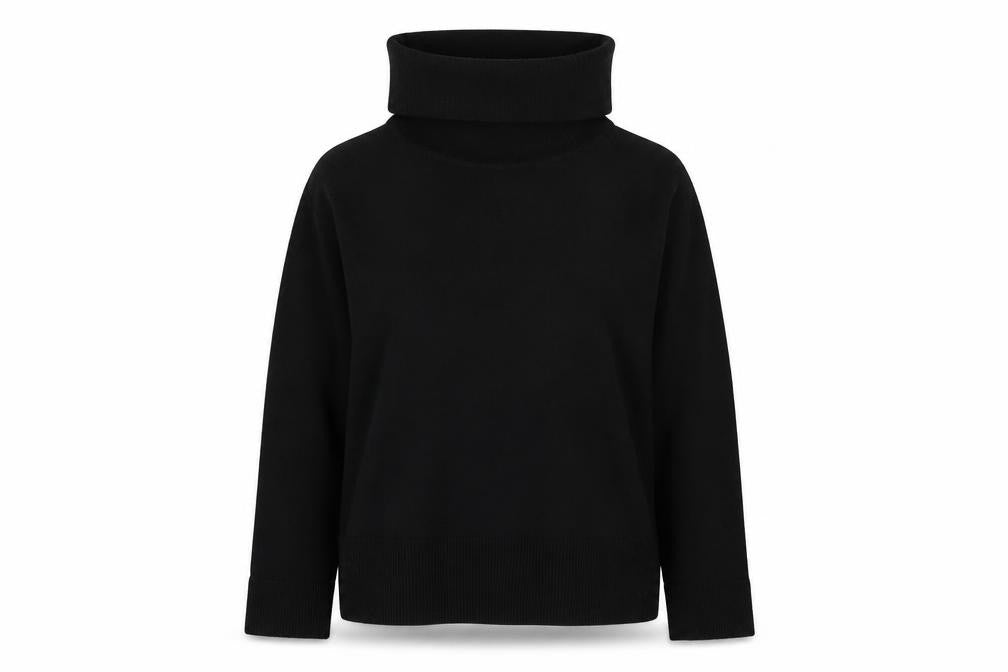 Donna Lewis Womens Black Roll Neck  Acrylic Pullover Jumper Size M
