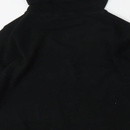 Donna Lewis Womens Black Roll Neck  Acrylic Pullover Jumper Size M