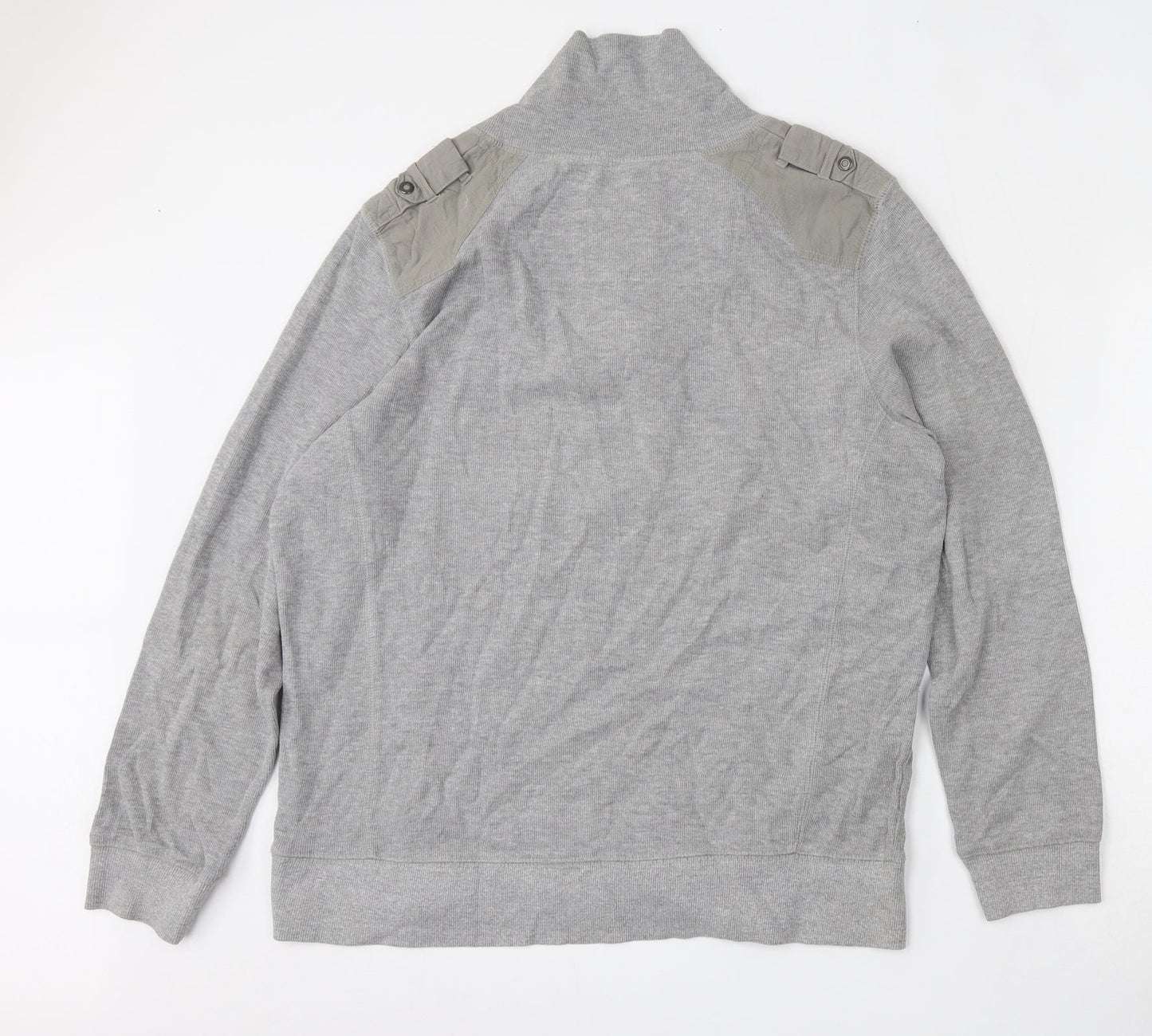 Burton Mens Grey Mock Neck  Cotton Pullover Jumper Size XL