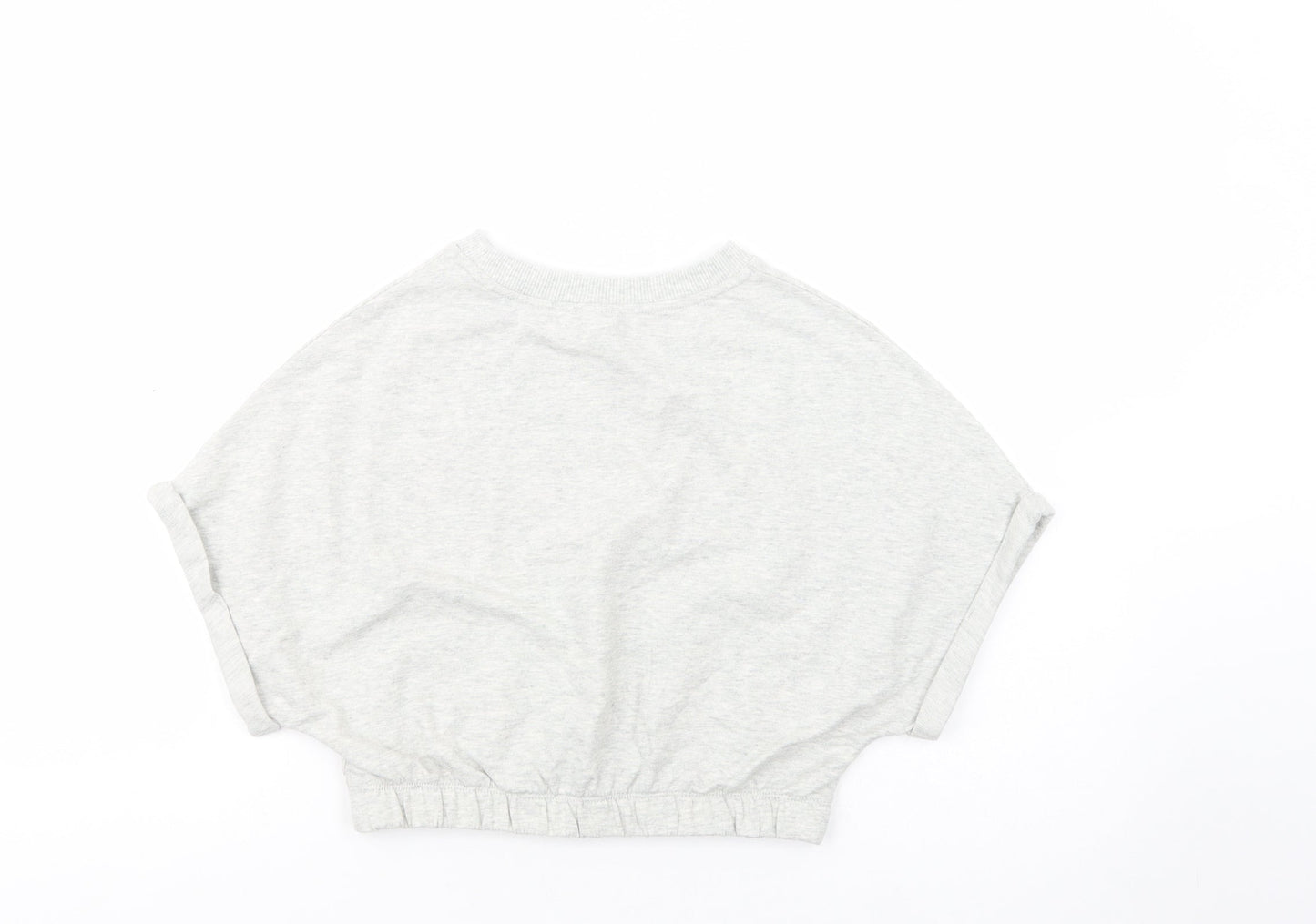 NEXT Girls Grey  Cotton Pullover Sweatshirt Size 11 Years  Pullover - Cropped
