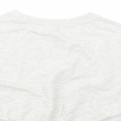 Next Girls Grey  Cotton Pullover Sweatshirt Size 11 Years  Pullover - Cropped