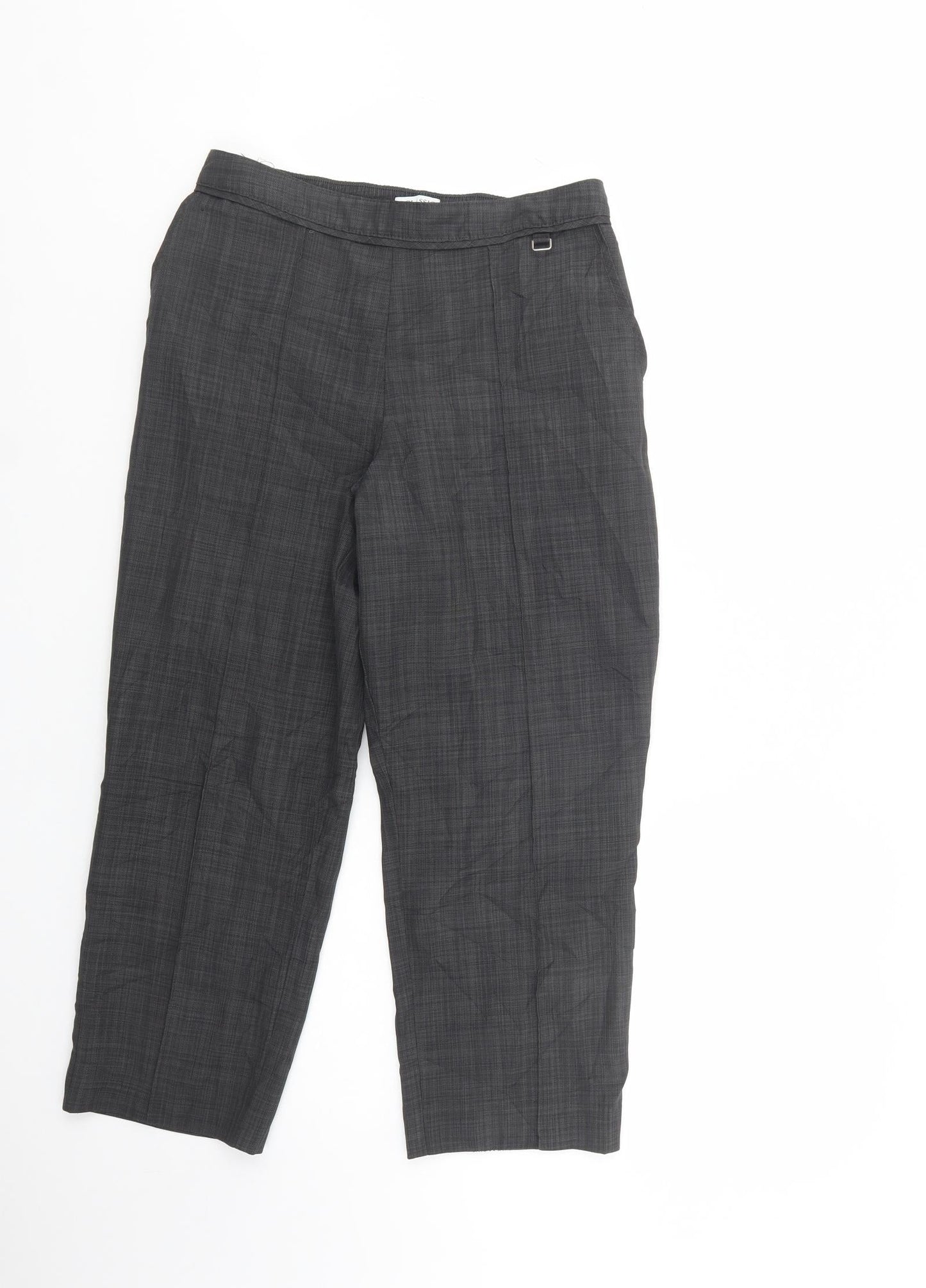 Marks and Spencer Womens Grey  Polyester Dress Pants Trousers Size 10 L24 in Regular