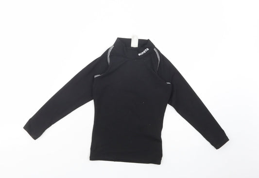 DECATHLON Boys Black  Polyester Kimono T-Shirt Size 6 Years Mock Neck Pullover