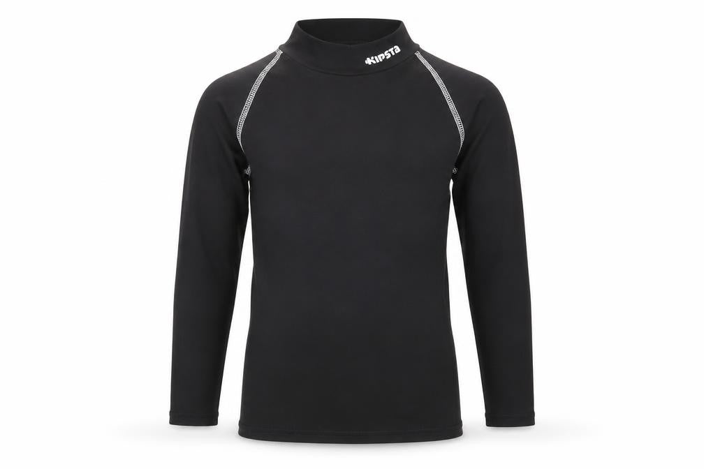 DECATHLON Boys Black  Polyester Kimono T-Shirt Size 6 Years Mock Neck Pullover