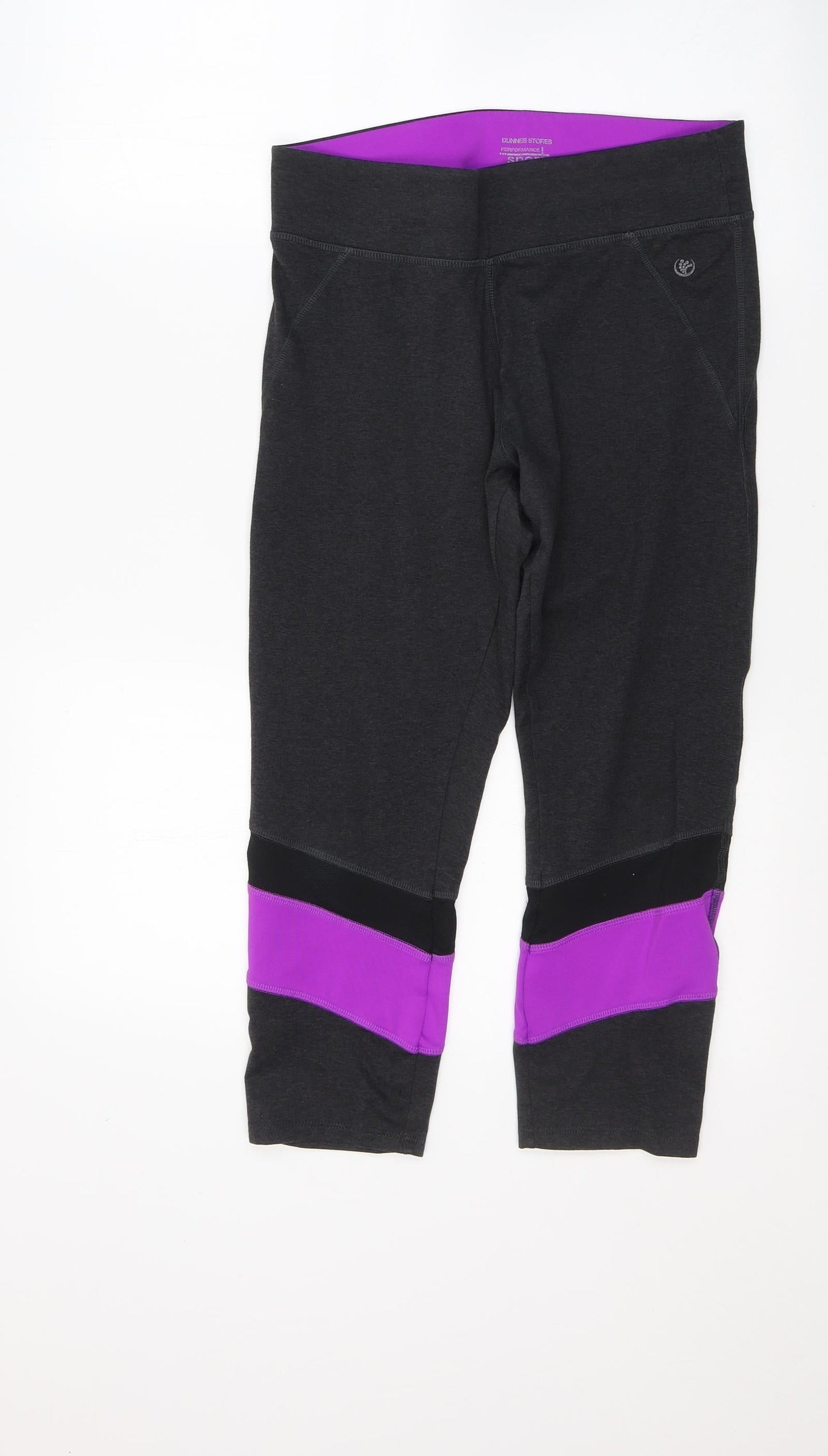 Dunnes Stores Womens Grey  Polyester Cropped Leggings Size M L22 in Regular Pullover