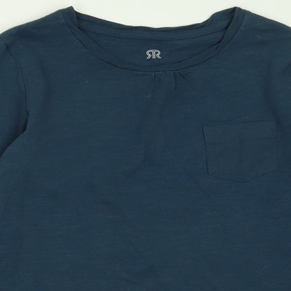 Preloved River Island Girls Blue  Cotton Basic Casual Size 10 Years Crew Neck Pullover - Detail