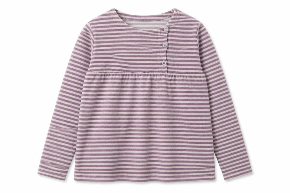 Lisa Rose  Girls Purple Striped Polyester Basic Casual Size 14 Years Crew Neck Pullover
