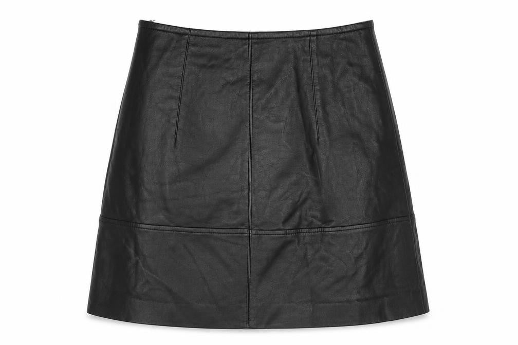 H&M Womens Black  Polyester A-Line Skirt Size 6   Zip