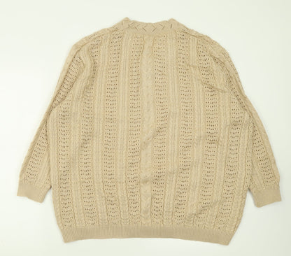 Classics Womens Brown V-Neck  Acrylic Pullover Jumper Size 20
