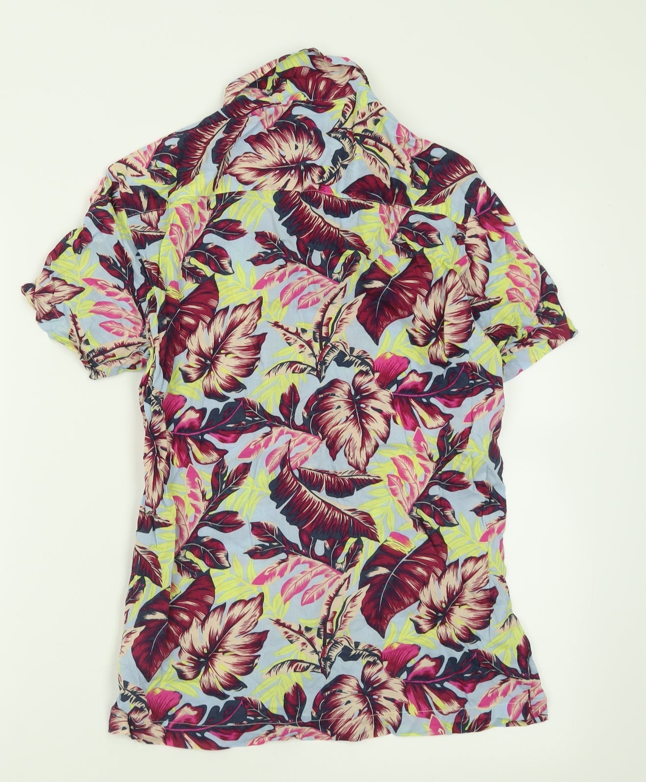 NEXT Womens Multicoloured Geometric Cotton Basic Button-Up Size S Collared