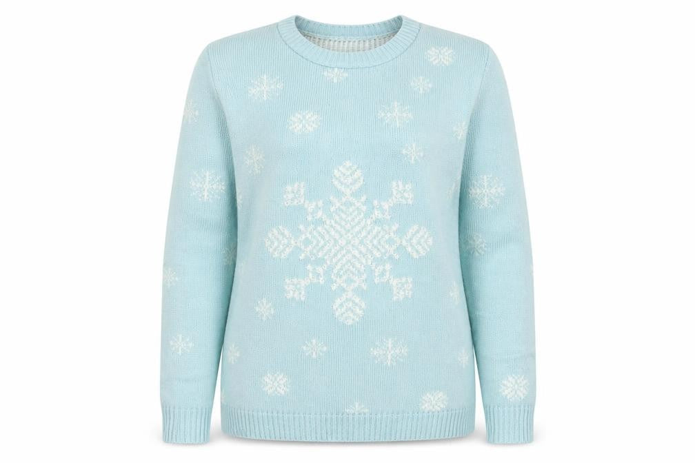 Store Twenty One Womens Blue Collared Geometric Acrylic Pullover Jumper Size M