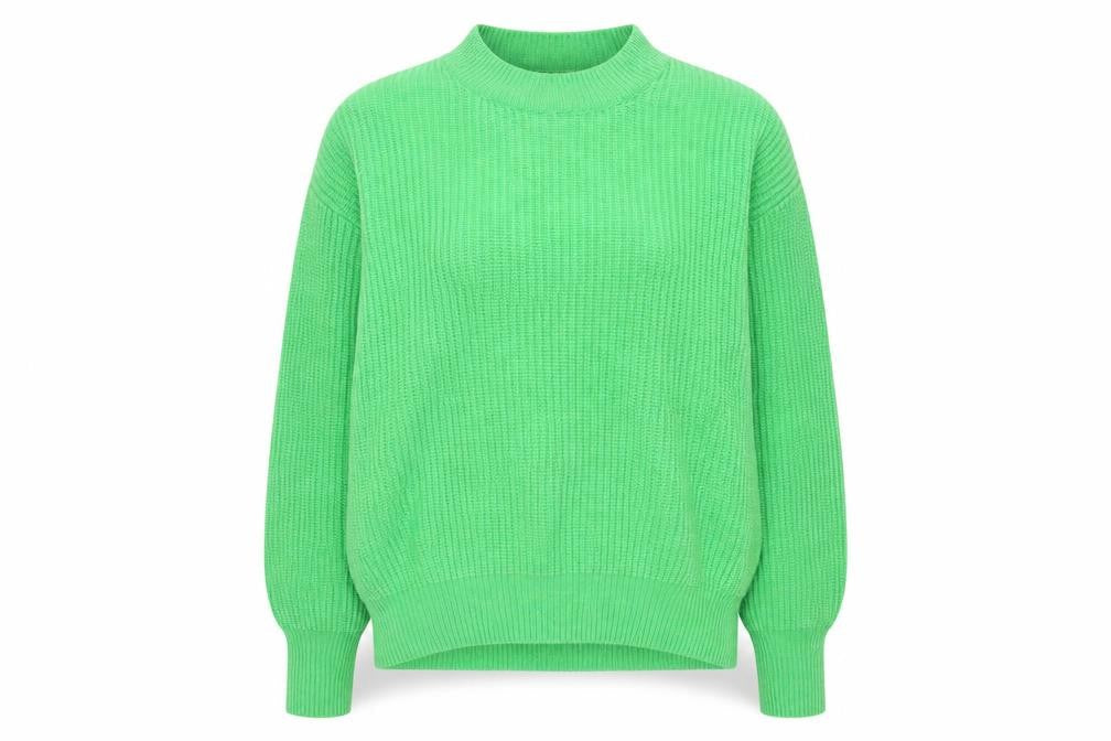 H&M Womens Green Crew Neck  Acrylic Pullover Jumper Size S