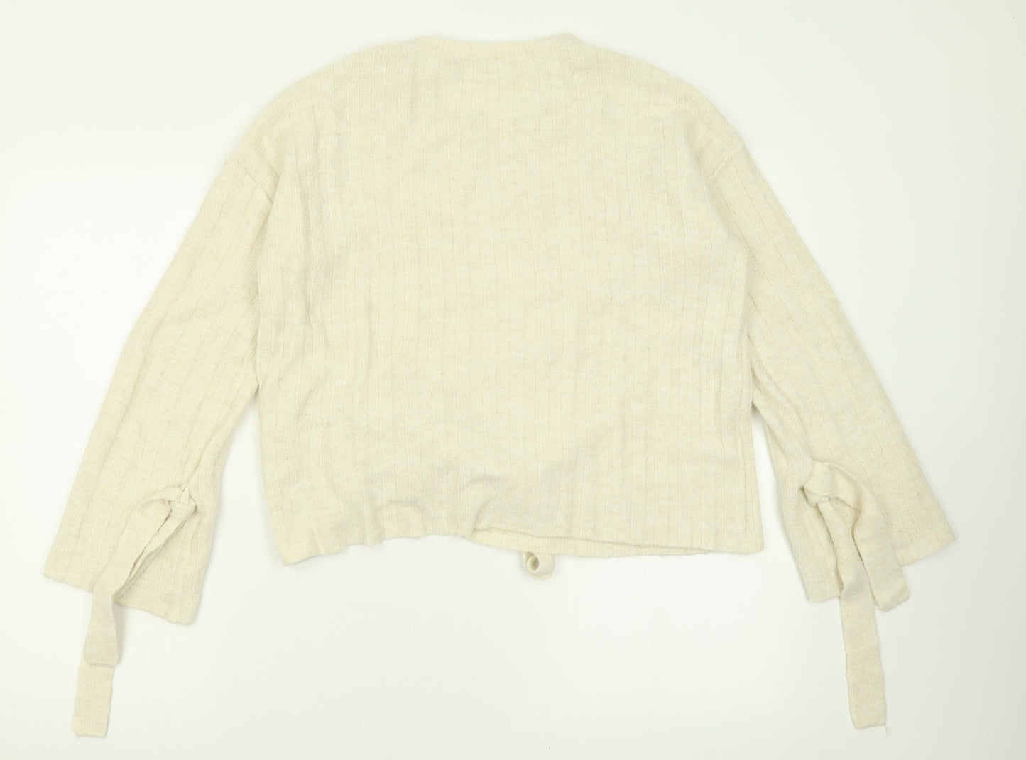 TU Womens Ivory Crew Neck  Acrylic Pullover Jumper Size 10