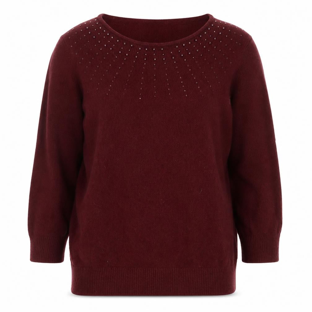 H&M Womens Purple Crew Neck  Acrylic Pullover Jumper Size M