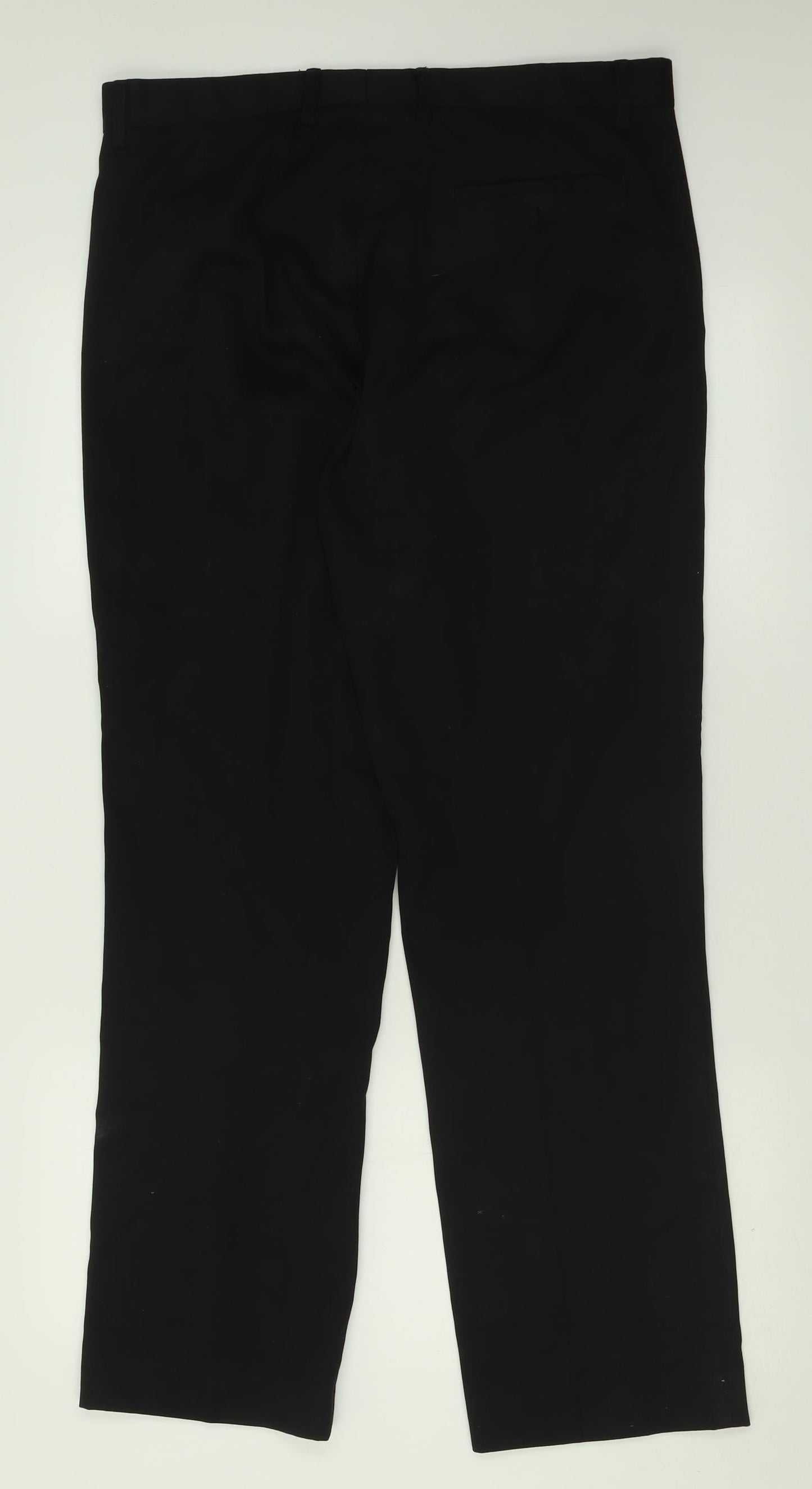Cedar Wood State Mens Black  Polyester Trousers  Size 34 in L31 in Regular Button