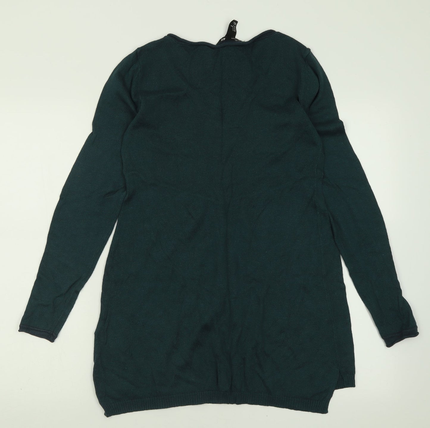 H&M Womens Green Crew Neck  Cotton Pullover Jumper Size M