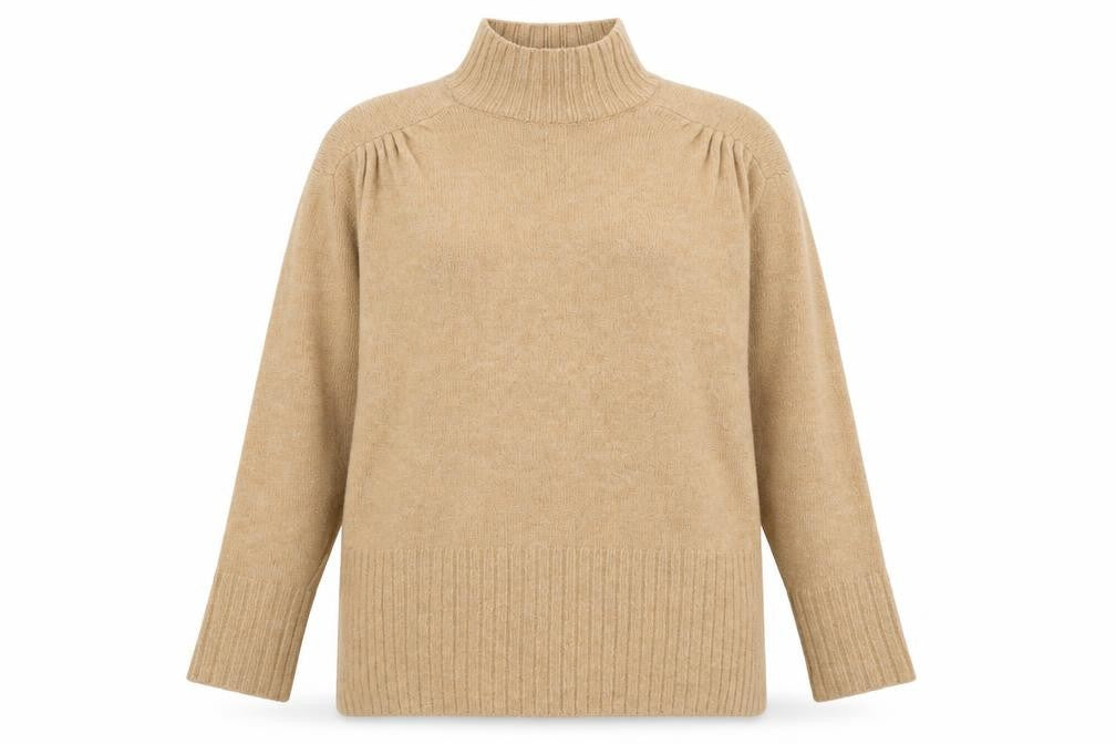 George Womens Beige High Neck  Acrylic Pullover Jumper Size M