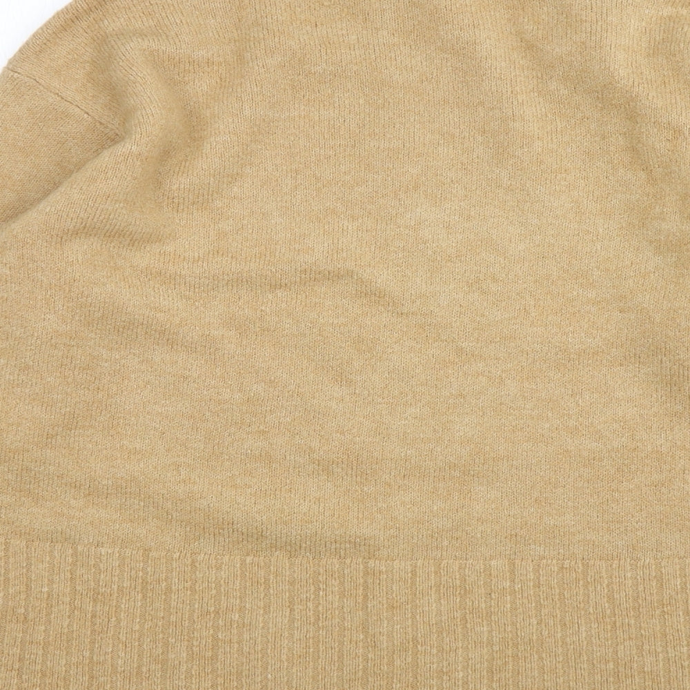 George Womens Beige High Neck  Acrylic Pullover Jumper Size M