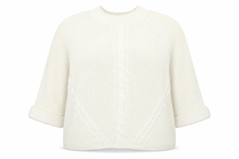 George Womens White Round Neck  Cotton Pullover Jumper Size 18