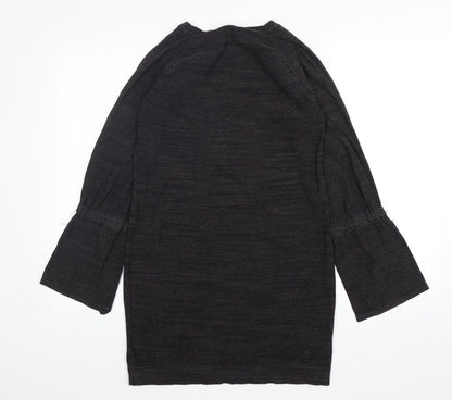 Next Womens Grey V-Neck  Cotton Pullover Jumper Size 8