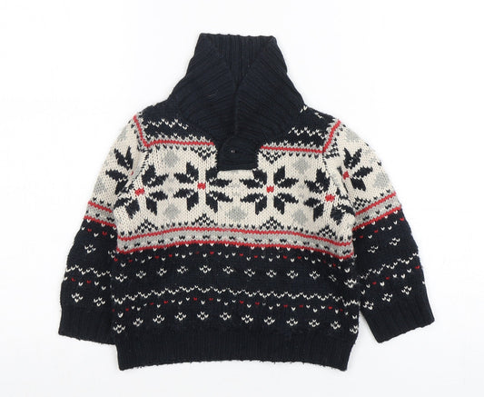 George Boys Multicoloured Fair Isle Acrylic Pullover Jumper Size 12-18 Months  Pullover
