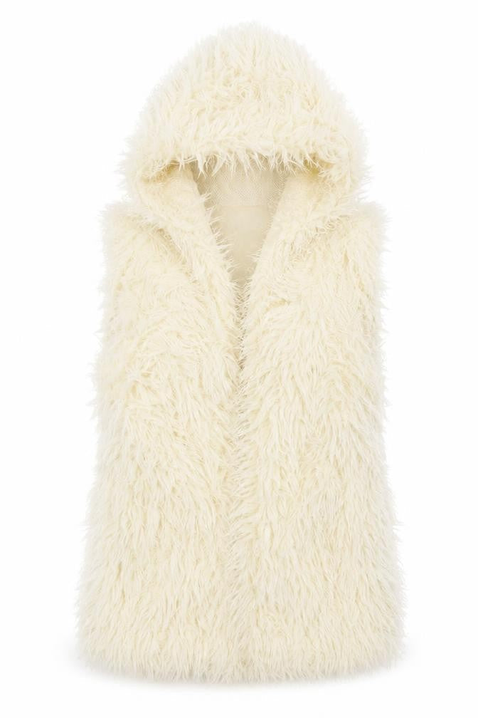 Jumpo Womens Beige  Polyester Vest Hoodie Size S