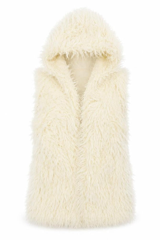 Jumpo Womens Beige  Polyester Vest Hoodie Size S