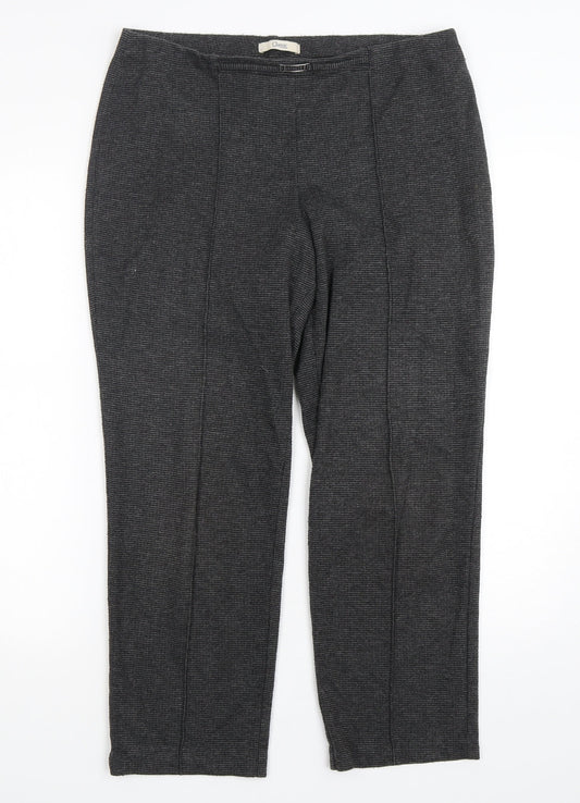 Marks and Spencer Womens Grey  Polyester Cropped Trousers Size 12 L26 in Regular