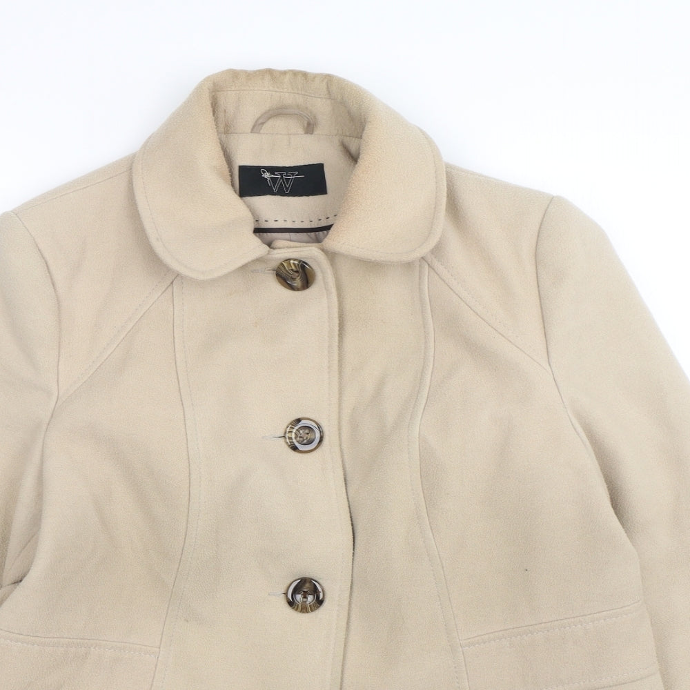 BHS Womens Beige   Overcoat Coat Size 12  Button