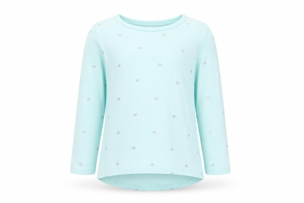 H&M Girls Green Geometric Cotton Pullover Sweatshirt Size 2-3 Years  Pullover - Heart Print