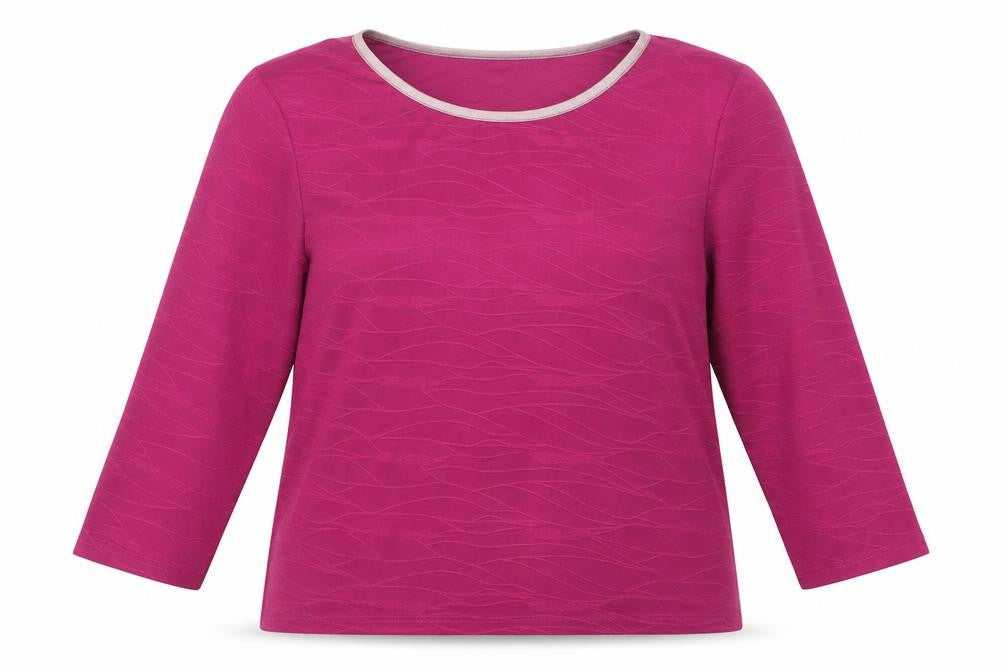 Klass Womens Purple  Polyester Basic Blouse Size L Boat Neck