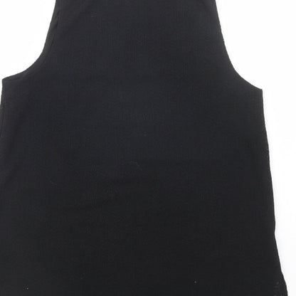 Dunnes Womens Black  Polyester Basic Tank Size S Scoop Neck
