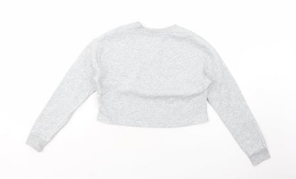New Look Girls Grey  Cotton Pullover Sweatshirt Size 9 Years  Pullover