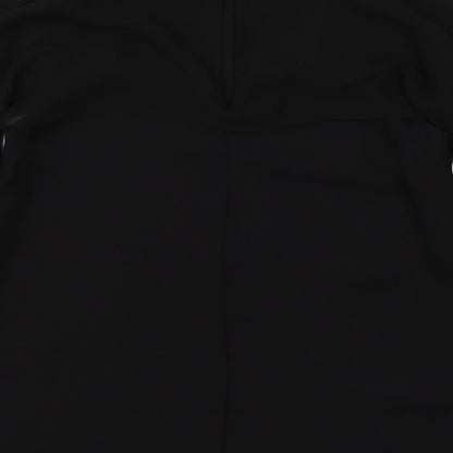 Warehouse Womens Black  Polyester Basic Blouse Size 6 Round Neck