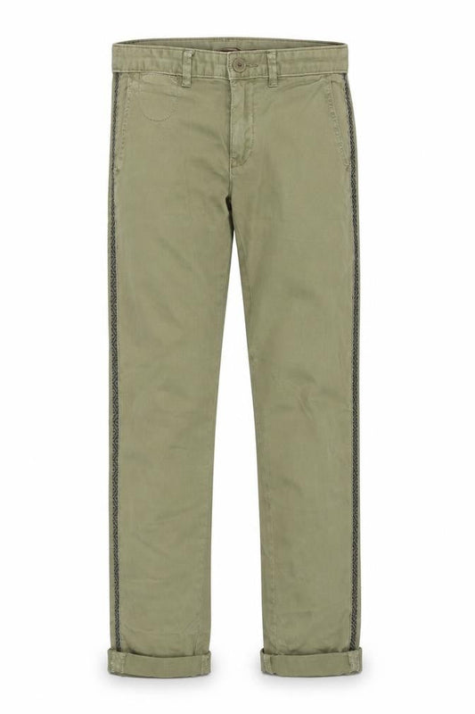 Anthropologie Womens Green  Cotton Chino Trousers Size 25 in L28 in Regular Zip