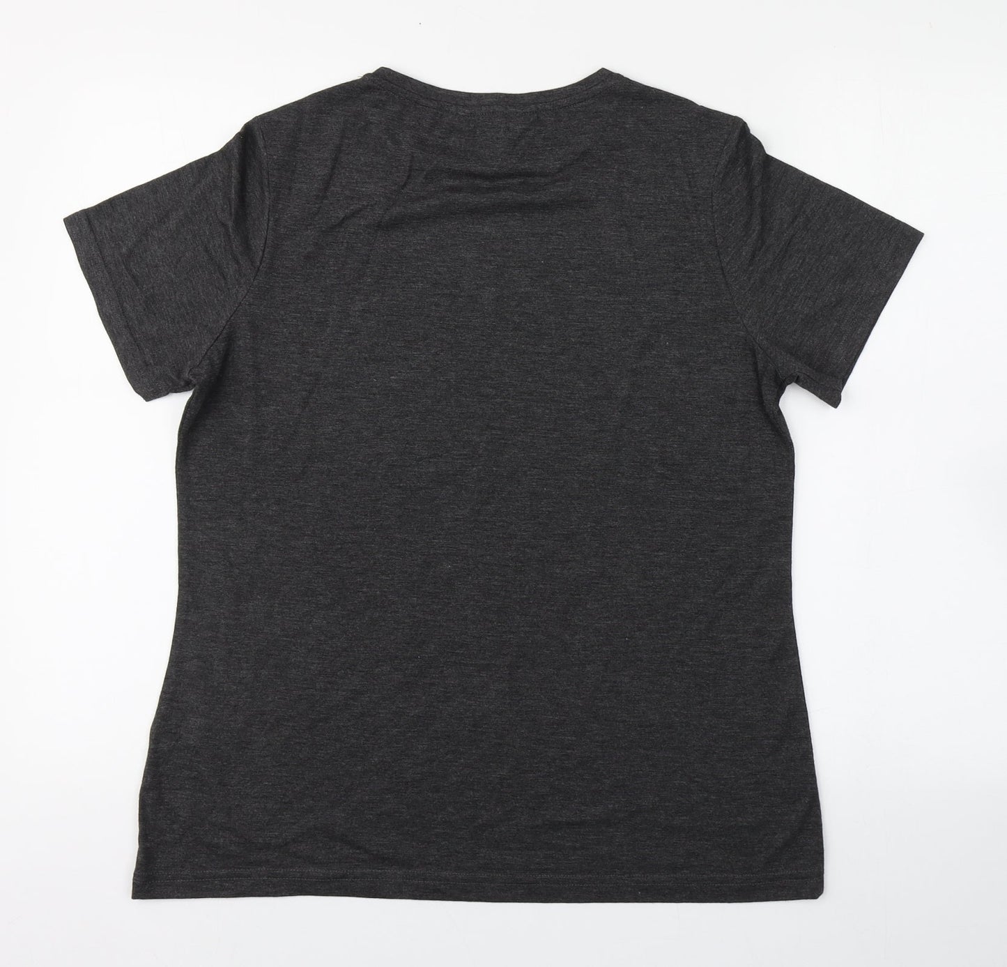 Dorothy Perkins Womens Grey  Cotton Basic T-Shirt Size 10 Round Neck