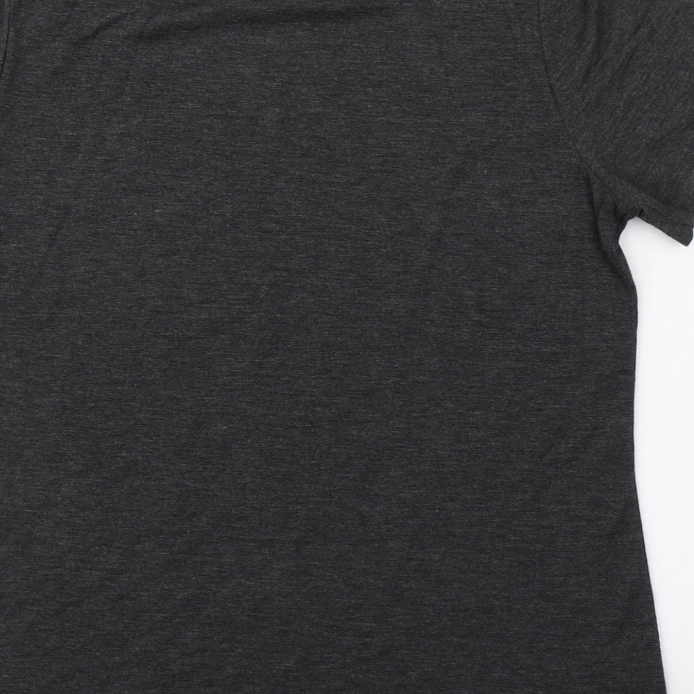 Dorothy Perkins Womens Grey  Cotton Basic T-Shirt Size 10 Round Neck