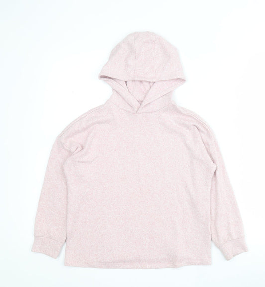 Marks and Spencer Girls Pink  Viscose Pullover Hoodie Size 8-9 Years  Pullover