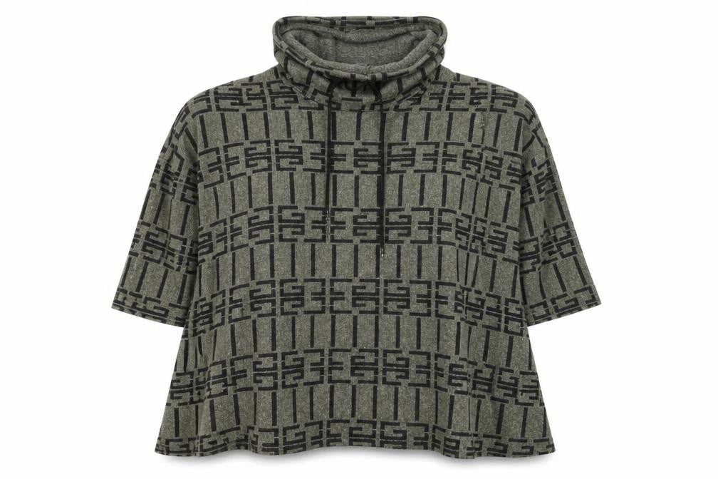 New Collection Womens Green Geometric Viscose Pullover Sweatshirt Size XL  Pullover