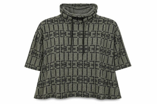 New Collection Womens Green Geometric Viscose Pullover Sweatshirt Size XL  Pullover