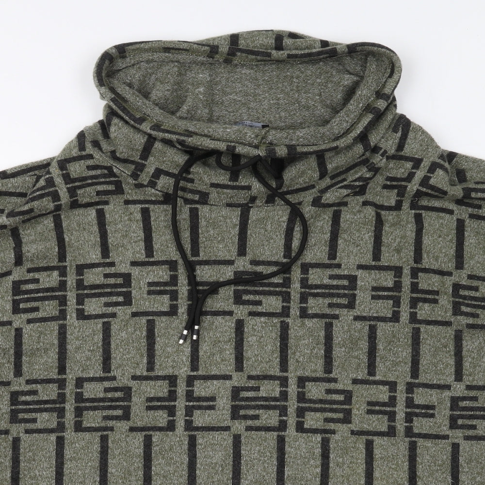 New Collection Womens Green Geometric Viscose Pullover Sweatshirt Size XL  Pullover