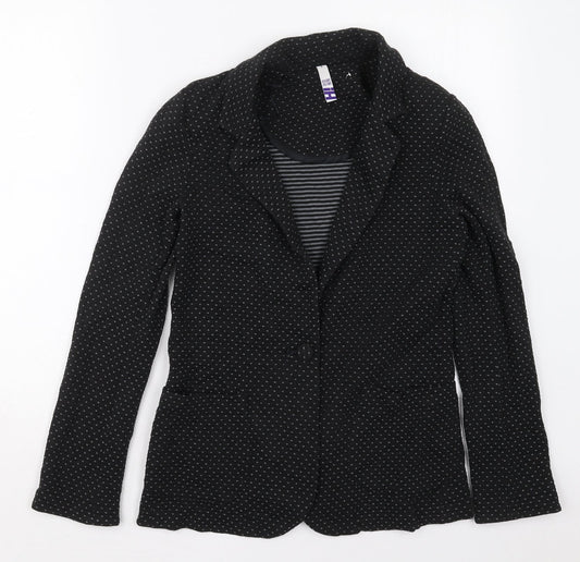 Henry Holland Womens Black Geometric Cotton Jacket Blazer Size 8