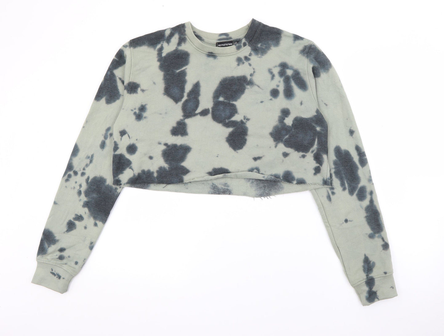 PRETTYLITTLETHING Womens Green  Cotton Pullover Sweatshirt Size 6