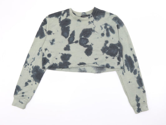 PRETTYLITTLETHING Womens Green  Cotton Pullover Sweatshirt Size 6