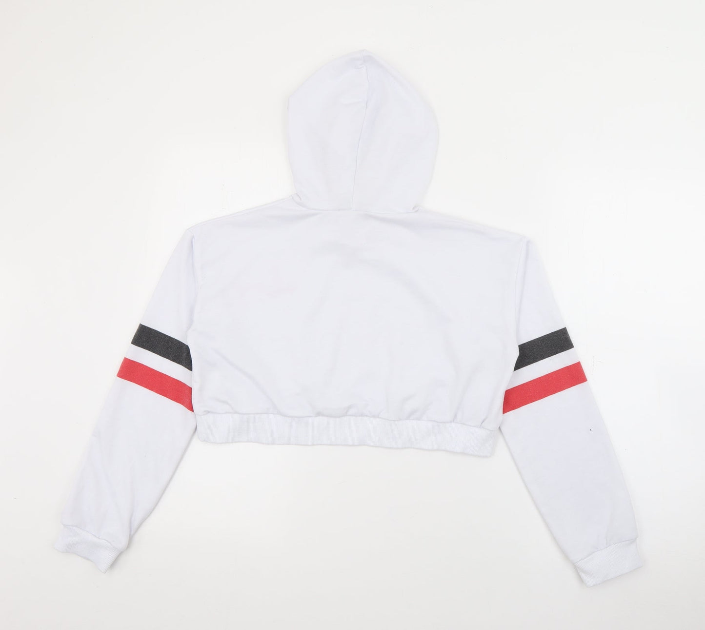 SheIn Womens White  Polyester Pullover Hoodie Size S   - Cropped