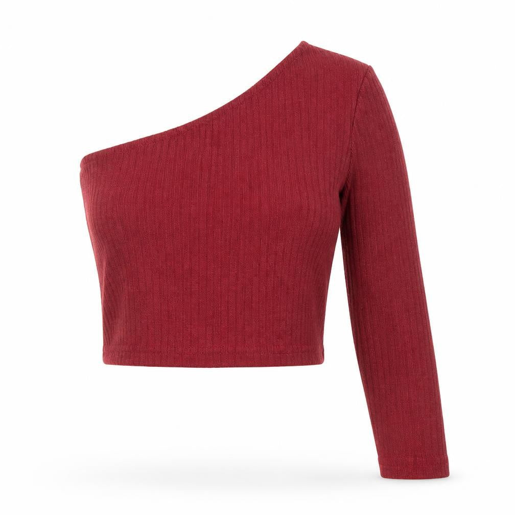 SheIn Womens Red Scoop Neck  Polyester Pullover Jumper Size S   - Off shoulder