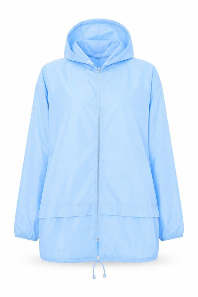 Barish Womens Blue   Rain Coat Coat Size L  Zip