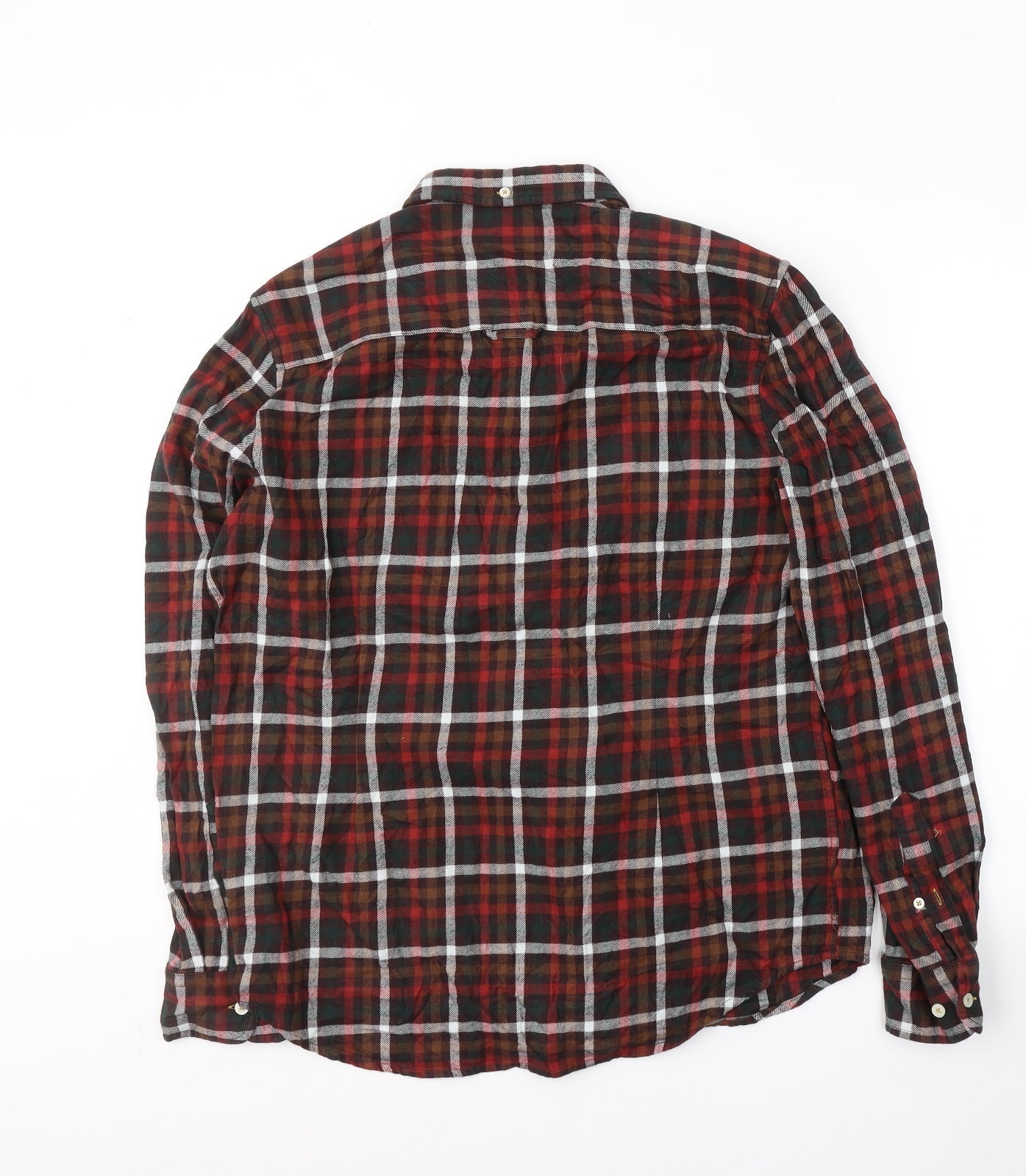 William Rast Mens Multicoloured Plaid Cotton  Button-Up Size L Collared Button