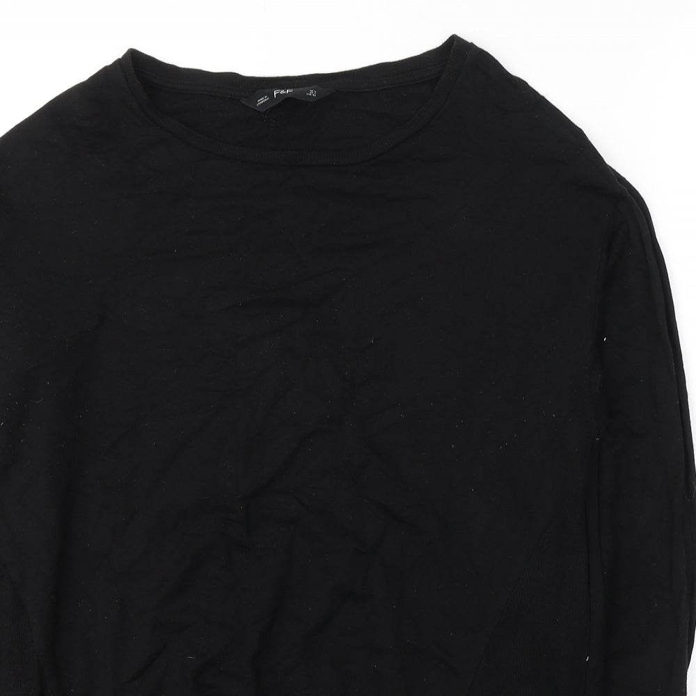 F&F Womens Black  Viscose Pullover Sweatshirt Size 6  Pullover